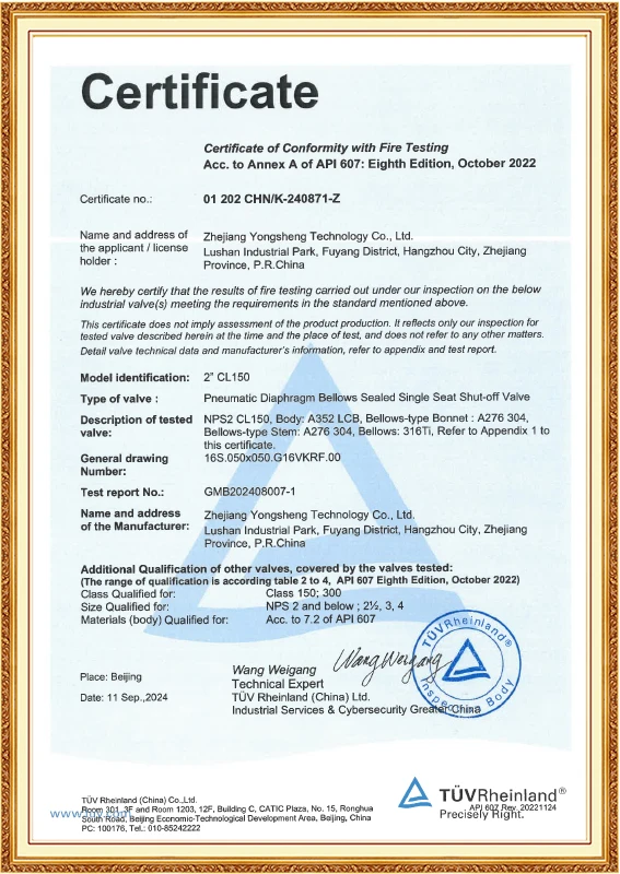 API 607 (Control Valve)